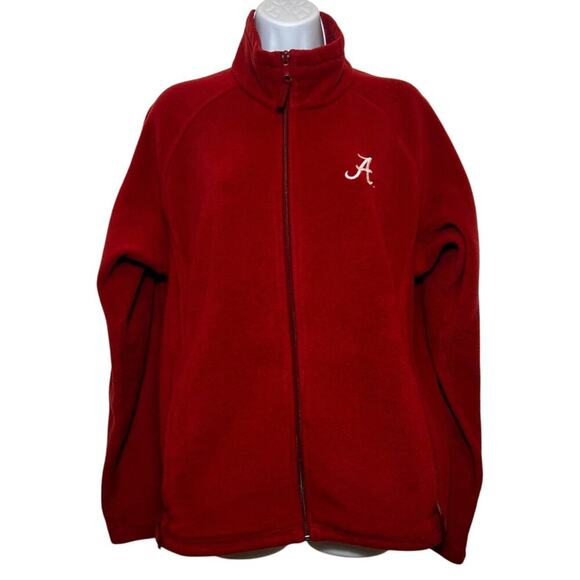 Columbia Full Zip Fleece Jacket, Crimson, Alabama Logo, Women's Large - Picture 1 of 7